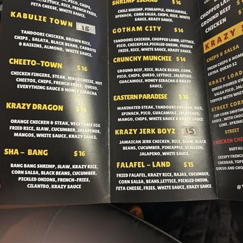 Krazy Street Food - Menu - Tacos Near Me - Baltimore, Maryland