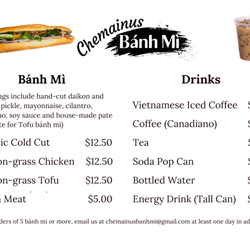 Chemainus Banh Mi - Current Menu Summer 2025