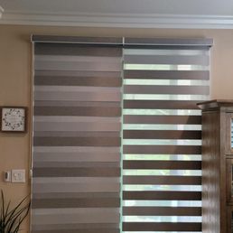 Zebra shade to the backyard entry