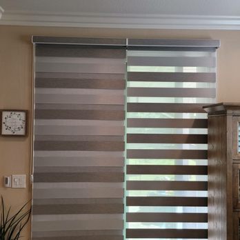iC Blinds - Zebra shade to the backyard entry - Shades & Blinds Near Me - Chino Hills, California
