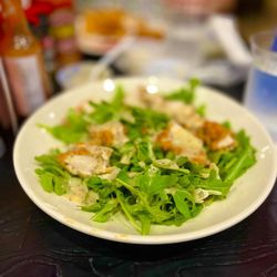 Fugitives Public House - Arugula Salad with Nashville hot honey chicken