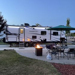 Berry Creek Rancheria RV Park - Site 26, patio and fire pit