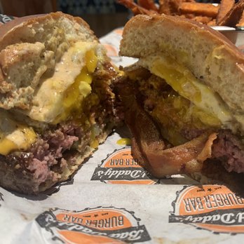 Bad Daddys Burger Bar - Bacon cheeseburger with fried egg. - Burgers Near Me - Chamblee, Georgia