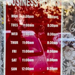 Ton Luck Cafe & Takeaway - Open and closing times