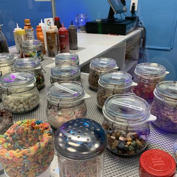 212 Ice Cream Studio - Just a FEW of the exciting ingredients they offer. Just think: endless possibilities and crazy concoctions - Ice Cream & Frozen Yogurt Near Me - Gilbert, Arizona