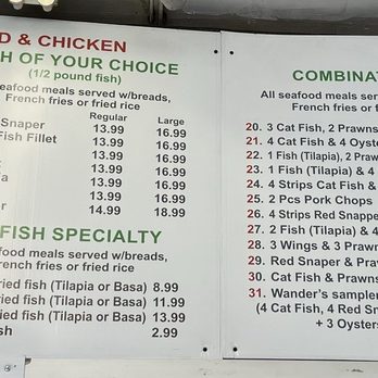 1 Seafood and Chicken Restaurant - Menu 6/7/24 - Seafood Near Me - Oakland, California