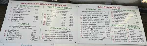 Menu photo 7 1 Seafood and Chicken Restaurant Oakland, CA