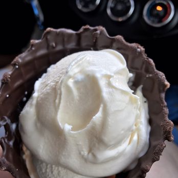 Ritter's Frozen Custard - Vanilla custard on a chocolate dipped waffle cone. Mmmmm - Ice Cream & Frozen Yogurt Near Me - Katy, Texas