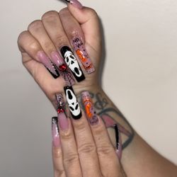 Broadway Nails & Lashes - Acrylic Halloween nail arts