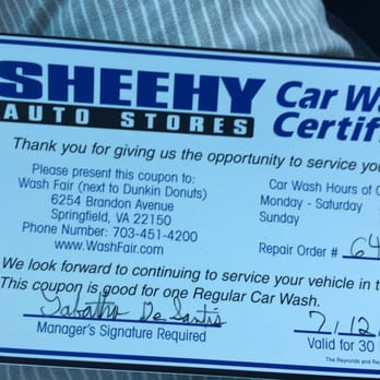 Wash Fair Car Wash - Thanks Sheehy Ford! - Car Wash Near Me - Springfield, Virginia