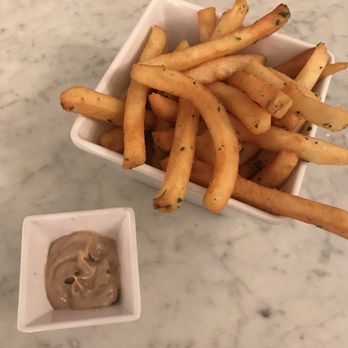 Novellas - Truffle fries with a side of black garlic mayo!! - American Near Me - New Paltz, New York Novellas - Truffle fries with a side of black garlic mayo!! - American Near Me - New Paltz, New York