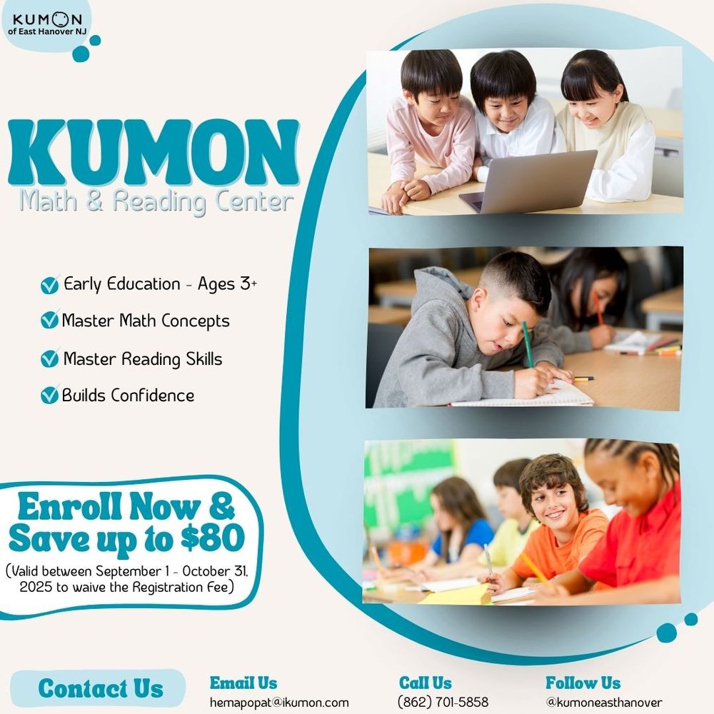 Kumon Math and Reading Center of East Hanover - reading tutor in EAST HANOVER, NJ