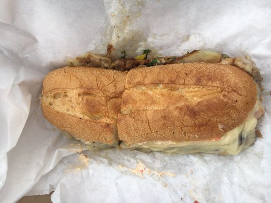 Photo of Geo's Cuban & Creole Cafe - Seattle, WA, US. Very messy Caribbean press. Way to much mayo. 12.11. Wouldn't eat a sandwich here again.