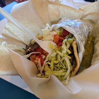 Hero House - Athenian Gyro on Pita - Sooo good. I got it without peppers or onions. - Sandwiches Near Me - Winston Salem, North Carolina Hero House - Athenian Gyro on Pita - Sooo good. I got it without peppers or onions. - Sandwiches Near Me - Winston Salem, North Carolina