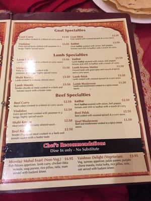 Menu photo 4 Mumtaz Indian Restaurant Richardson, TX