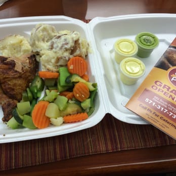 King Pollo - Quarter Chicken, steamed veggies, and cheesy potato salad. - Peruvian Near Me - Alexandria, Virginia