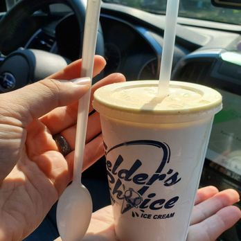Fielder's Choice Ice Cream - Minor size Frappe (long handle spoon for size reference) - Ice Cream & Frozen Yogurt Near Me - Old Orchard Beach, Maine