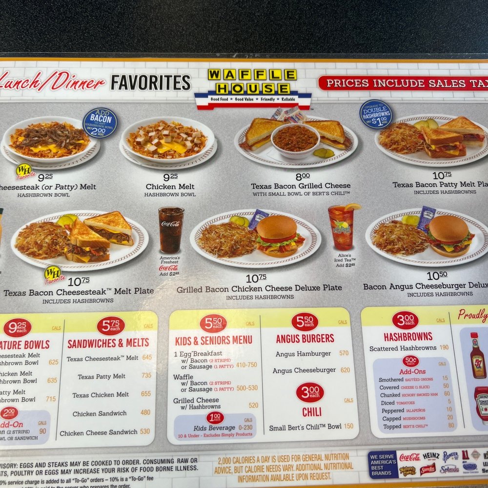 Waffle House - Menu - Diners Near Me - Brunswick, Georgia Waffle House - Menu - Diners Near Me - Brunswick, Georgia