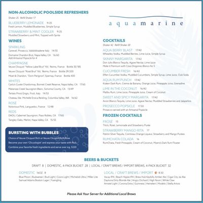 Menu photo 2 Aquamarine Orlando, FL