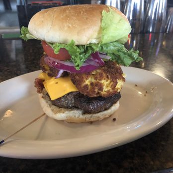 Brixx Ice Company - The burger boys had to try brixx burger  topped with bacon and deep fried cheese balls !! - Sports Bars Near Me - Dayton, Ohio
