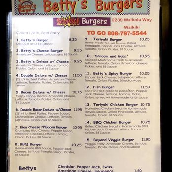 Betty’s Burgers - Menu 03/2024 - Burgers Near Me - Honolulu, Hawaii Betty’s Burgers - Menu 03/2024 - Burgers Near Me - Honolulu, Hawaii