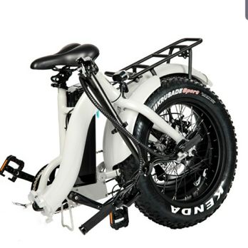 Asheville Custom E Bikes - Folded up, will fit in the trunk of your car! - Bike Rentals Near Me - Asheville, North Carolina