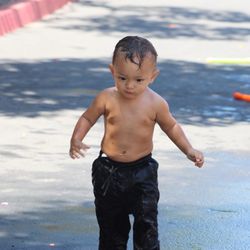 The Crossing Church - Son playing on water day