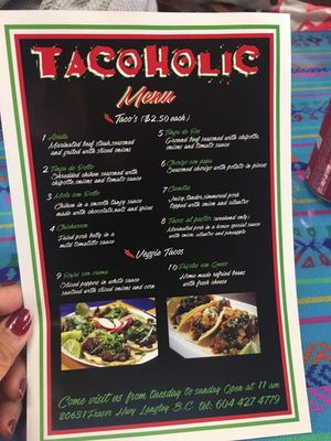 Menu photo 6 Tacoholic Langley, BC