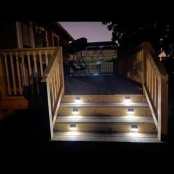 Evolution Contracting - the steps leading up to the deck at night - General Contractors Near Me - Madison, Illinois