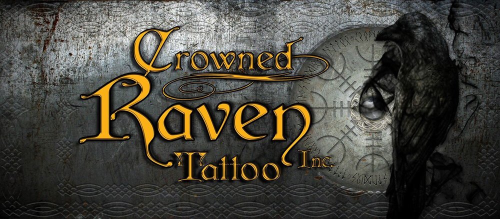 Crowned Raven Tattoo Logo