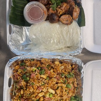 Ahhan Lao Kitchen - Sai Oua. Lao Sausage and Nam Kao - Laotian Near Me - Austin, Texas