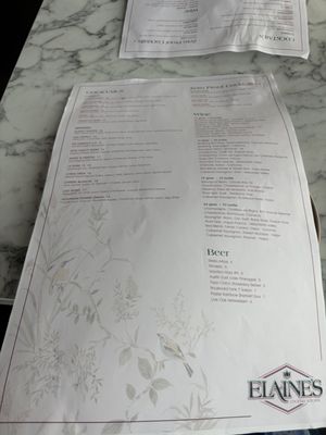 Menu photo 1 Elaine’s Cocktail Kitchen Frisco, TX Menu photo 1 Elaine’s Cocktail Kitchen Frisco, TX