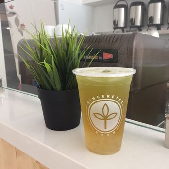Sinceretea - Cucumber Breeze tea, also recommended drink.  Tasty & refreshing! - Bubble Tea Near Me - San Jose, California