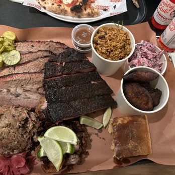 Bark Barbecue - Brisket, pork ribs, pulled pork and chicharrones. Sides: Rice & beans, coleslaw, fried sweet plantain and Dominican cornbread. - Barbeque Near Me - Brooklyn, New York