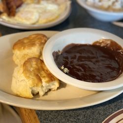 KJ's Restaurant - Biscuits and chocolate gravy