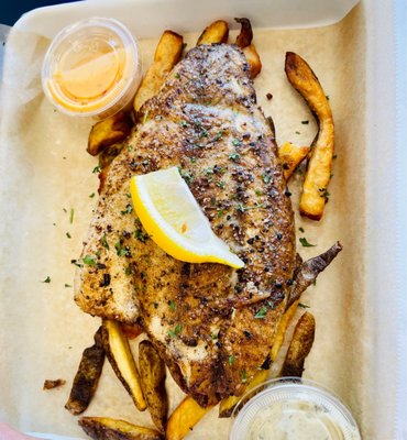 Salty Blue Fish & Chips by null