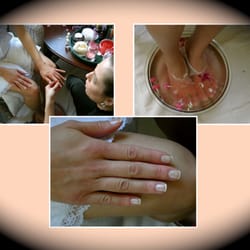 Flawless french manicure on location wedding