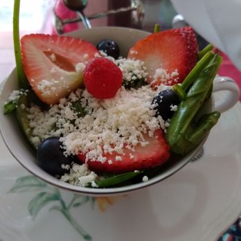 Tea at 1024 - Baby spinach salad with feta, seasonal berries, and a vinegrette. - Tea Rooms Near Me - Honolulu, Hawaii Tea at 1024 - Baby spinach salad with feta, seasonal berries, and a vinegrette. - Tea Rooms Near Me - Honolulu, Hawaii