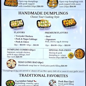 Lao Ma Dumplings - Menu - Pan Asian Near Me - Glendale, Arizona