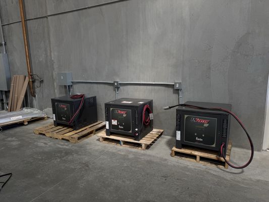 FORKLIFT CHARGERS INSTALLATION - Professional installation of commercial forklift chargers, including dedicated power circuits, proper connections, and electrical setup for reliable charging. All equipment was installed safely and professionally to meet the facility’s operational needs. FORKLIFT CHARGERS INSTALLATION - Professional installation of commercial forklift chargers, including dedicated power circuits, proper connections, and electrical setup for reliable charging. All equipment was installed safely and professionally to meet the facility’s operational needs.