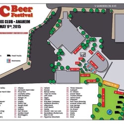 OC Beer Festival - 2015 venue map at the Phoenix club.