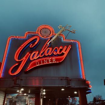 Galaxy Diner - the neon sign for the restaurant - Diners Near Me - Flagstaff, Arizona