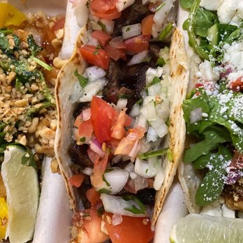 Uptown Taco - Thai Calamari taco, Carne Asada, Mediterranean Shrimp Taco - Tacos Near Me - Floral Park, New York