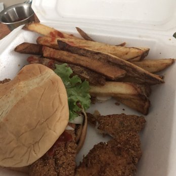 ReMo's Cafe - Fish Sandwich. Lots of fish, all the fish couldn't fit in the bun. Chrispy too. - Barbeque Near Me - Houston, Texas ReMo's Cafe - Fish Sandwich. Lots of fish, all the fish couldn't fit in the bun. Chrispy too. - Barbeque Near Me - Houston, Texas