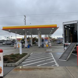 Shell - Gas station area.
