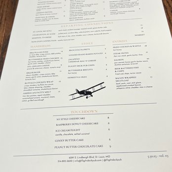 Flight Deck Pub - Menu - Pubs Near Me - St. Louis, Missouri