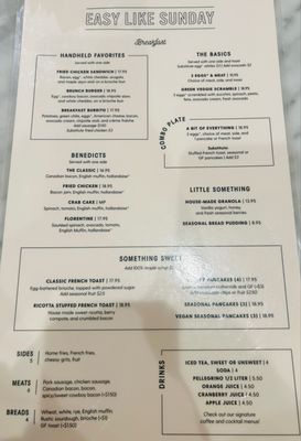 Menu photo 6 Easy Like Sunday Baltimore, MD
