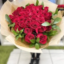 More Than Flowers - 36 Roses Wrapped Round Bouquet FB003