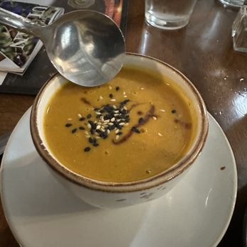 Jeremy's on the Hill - Carrot ginger soup - New American Near Me - Julian, California Jeremy's on the Hill - Carrot ginger soup - New American Near Me - Julian, California