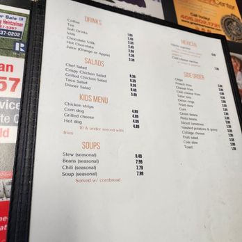 Harley's Cafe - The back of menu - Diners Near Me - Choctaw, Oklahoma